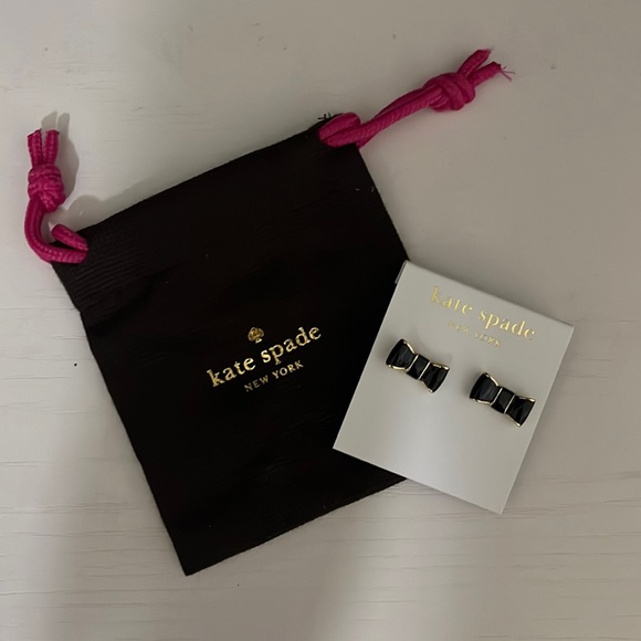 kate spade Jewelry - Authentic Kate Spade Black Take A Bow Stud Earrings